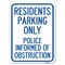 Signmission Parking Residents Parking Only Police Informed of Obstruction Parking, A-1824-23355 A-1824-23355 - alternate 1